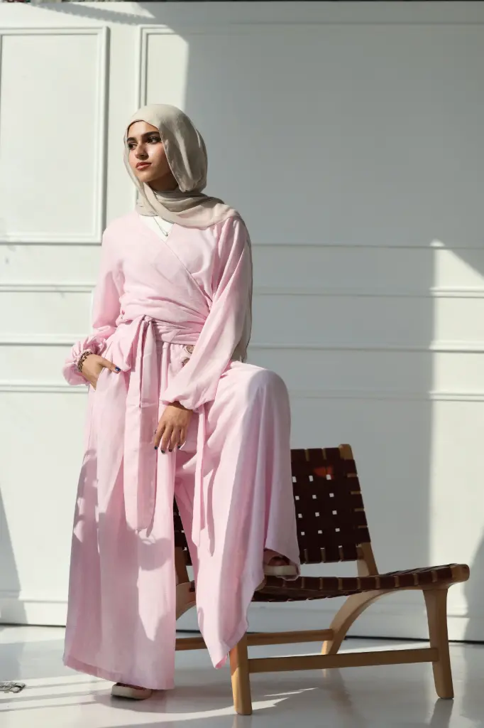 Skirt Pants & Wrap Blouse