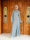 Grey Ribbed Wool Dress