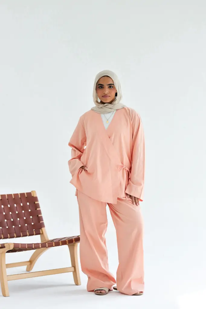 Peachy Linen Set 